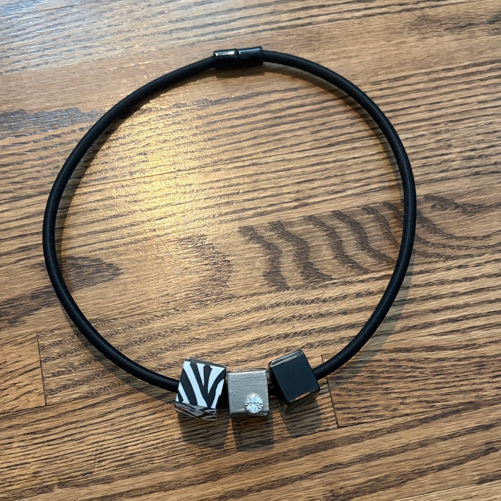 ZSISKA Bliss Cord Necklace - Black Bliss Cord with 3 Beads
